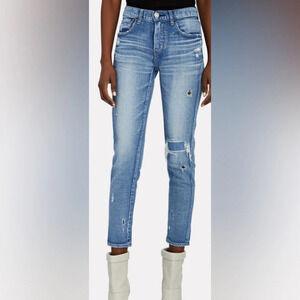 Moussy Lenwood Cropped Skinny Jeans Light Wash Blue Size 24